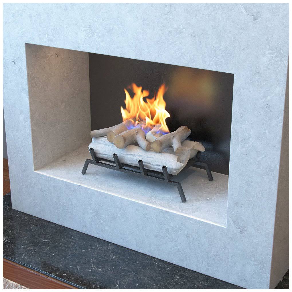18 in. Birch Ethanol Fireplace Log Set with Burner Insert Q67806