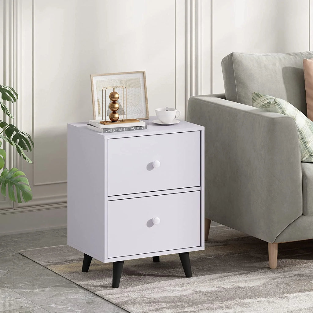 White 2 Drawer Nightstand Y749414