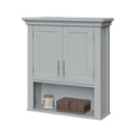 Gray Two Door Wall Cabinet with Open Shelf R43006