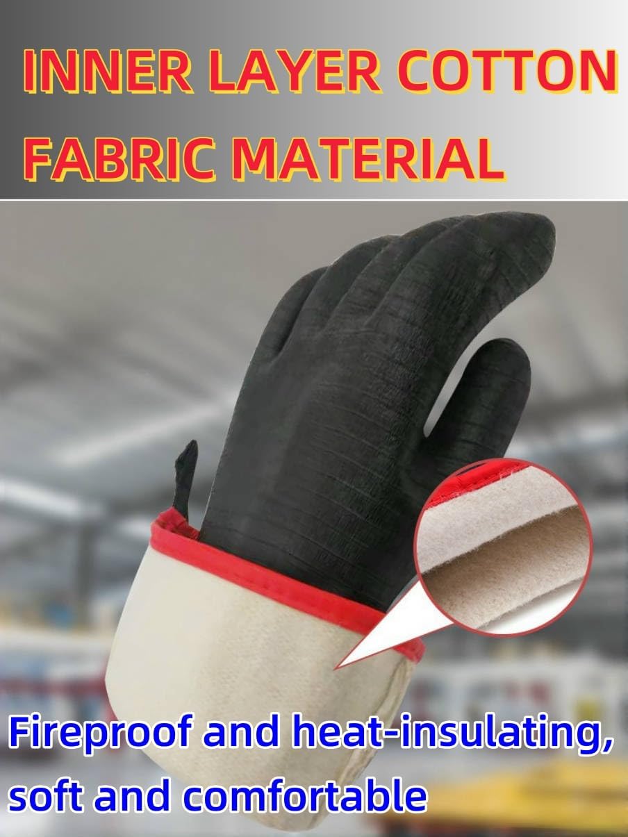 Extreme Heat Resistant Gloves, Waterproof Long Sleeve, Oil Resistant Neoprene Coating (18 inches) K696