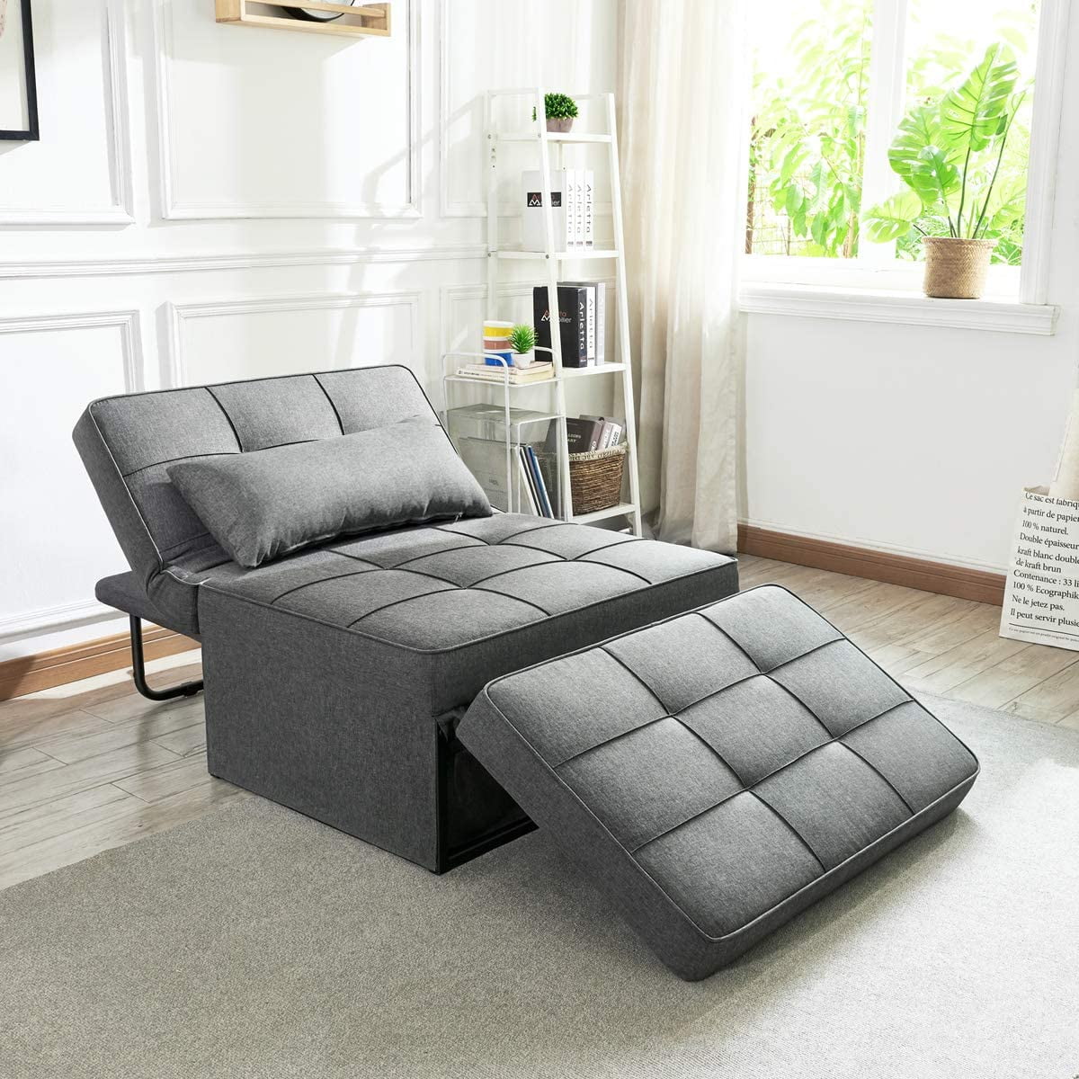 Dark Gray Convertible Sofa Bed I4895