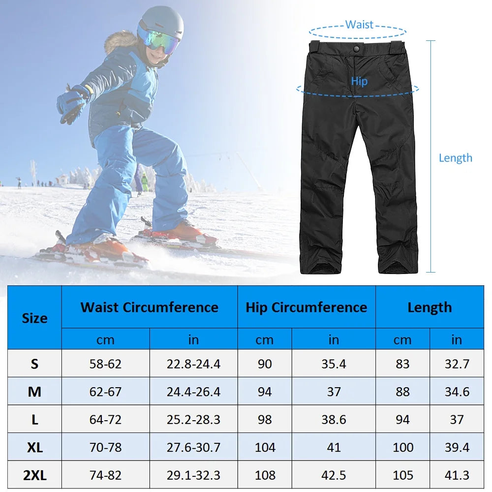 Winter Skiing Pants Waterproof Snow Hiking Trousers Thick Warm Cold Insulated Pants B3335