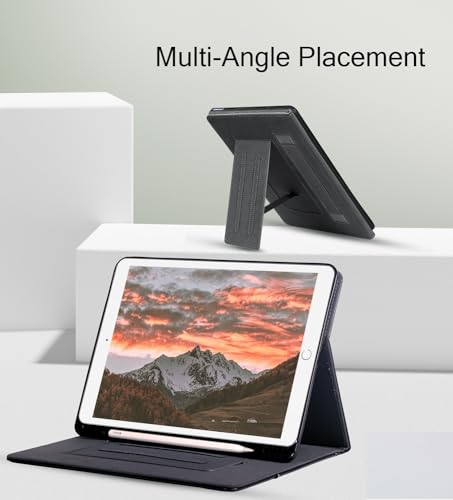 Black Protective Folio Stand Cover for iPad 10.2 Inch 9th/8th/7th Generation and iPad 10.5 Inch Air/Pro 3rd B421