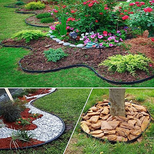 Brown 20Ft Plastic Garden Edging with Ground Stakes R883