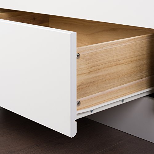 Full 6-Drawer Platform Storage Bed, White J3371