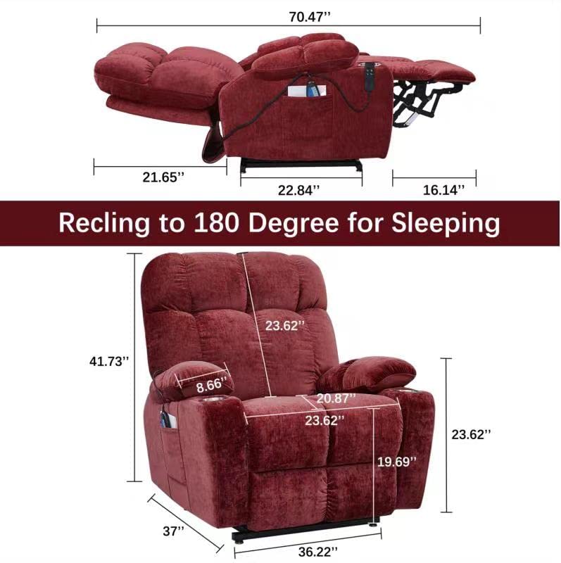 Electric Power Lift Recliner Oversize Chair Fabric U668021