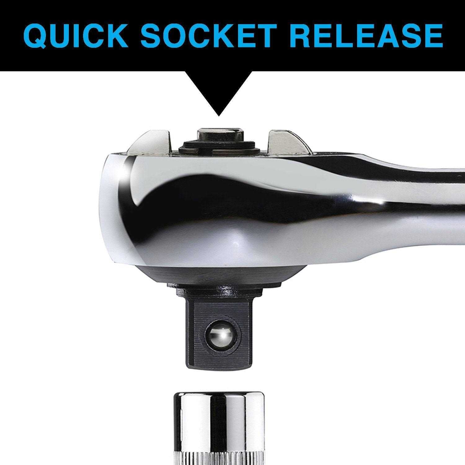 1/4 Drive Gearless Ratchet with Socket Quick Release K943