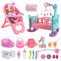 12" Baby Doll Play Set with Crib, Mobile, High Chair, 21 PCS T271217