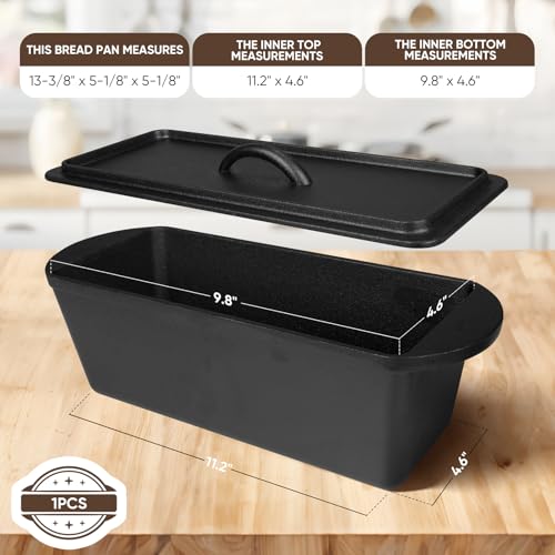 Cast Iron Nonstick Bread Pan with Lid 13x5 Inch P2461
