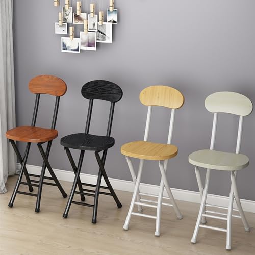 White Oak Folding Stool with Backrest N8390