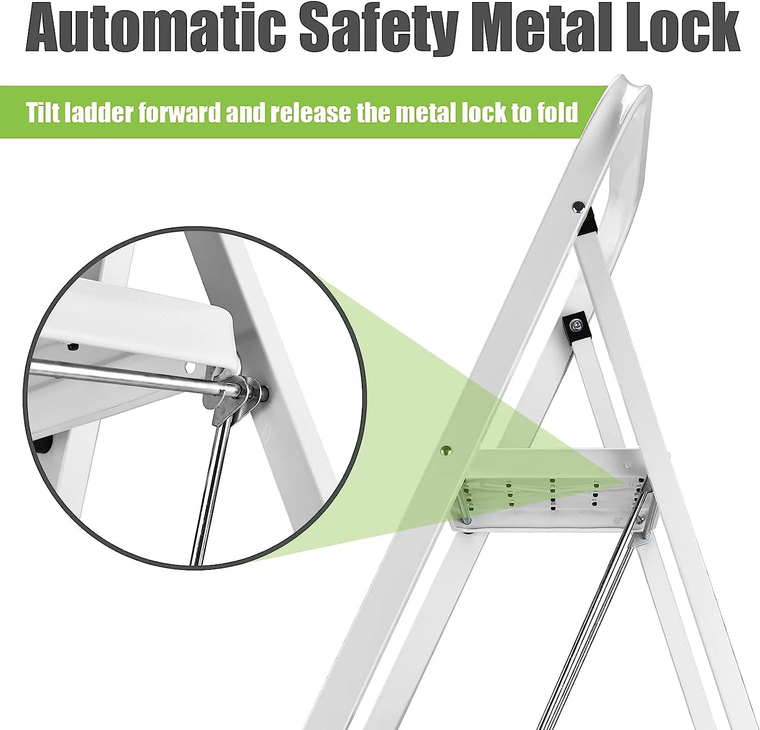 3-Step Folding Step Stool with Anti-Slip Pedal and Handrails C69566
