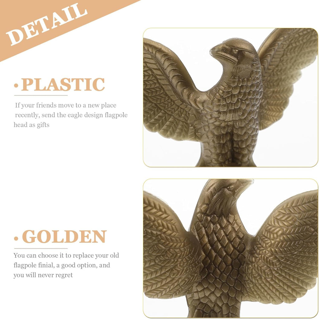 Golden Plastic Eagle Flag Pole Finial Ornament R60845