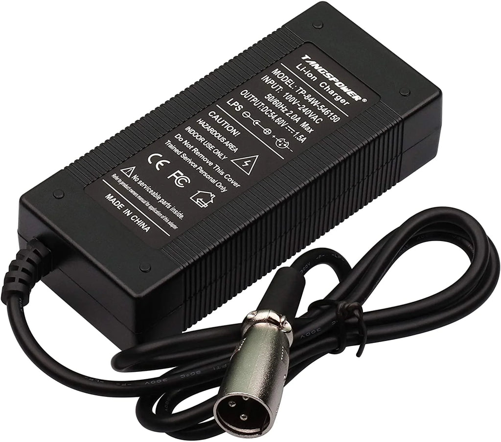 48V 54.6V 1.5A Electric Bike Charger 3-pin XLR Male Plug for 13S Lithium K796