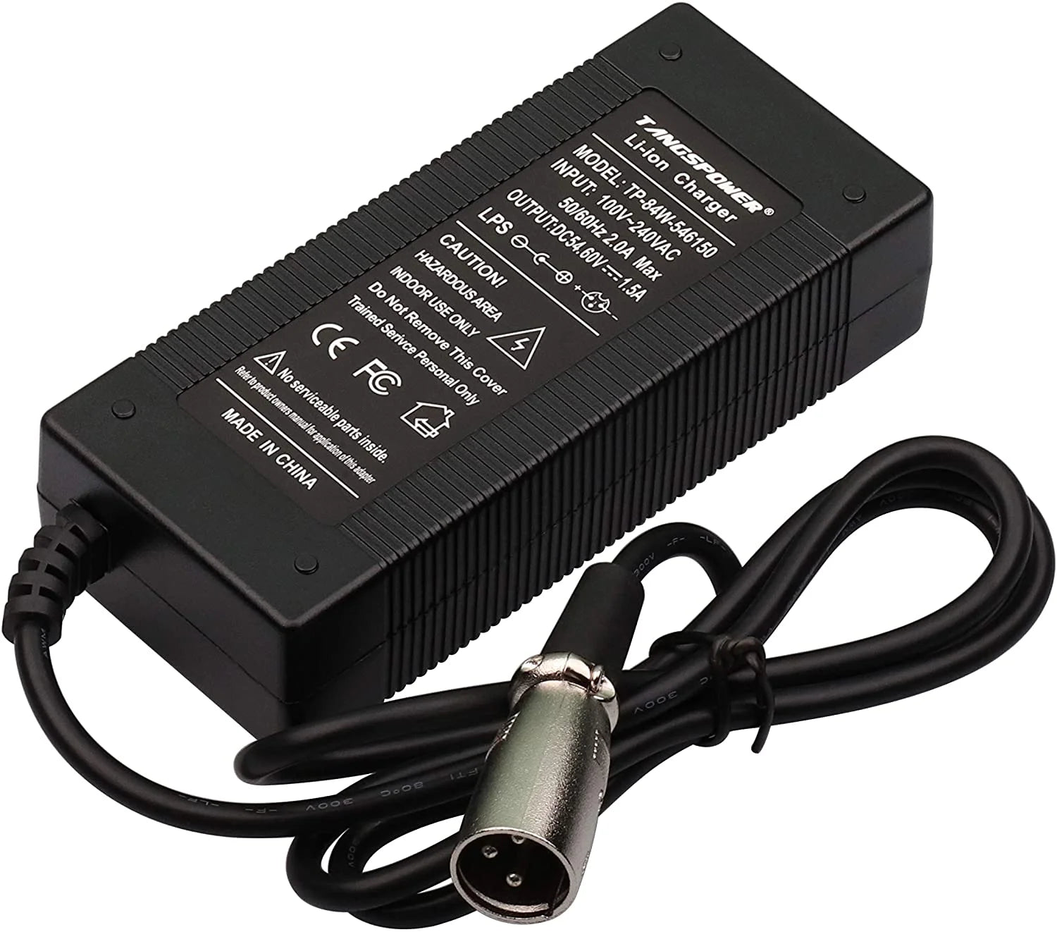 48V 54.6V 1.5A Electric Bike Charger 3-pin XLR Male Plug for 13S Lithium K796