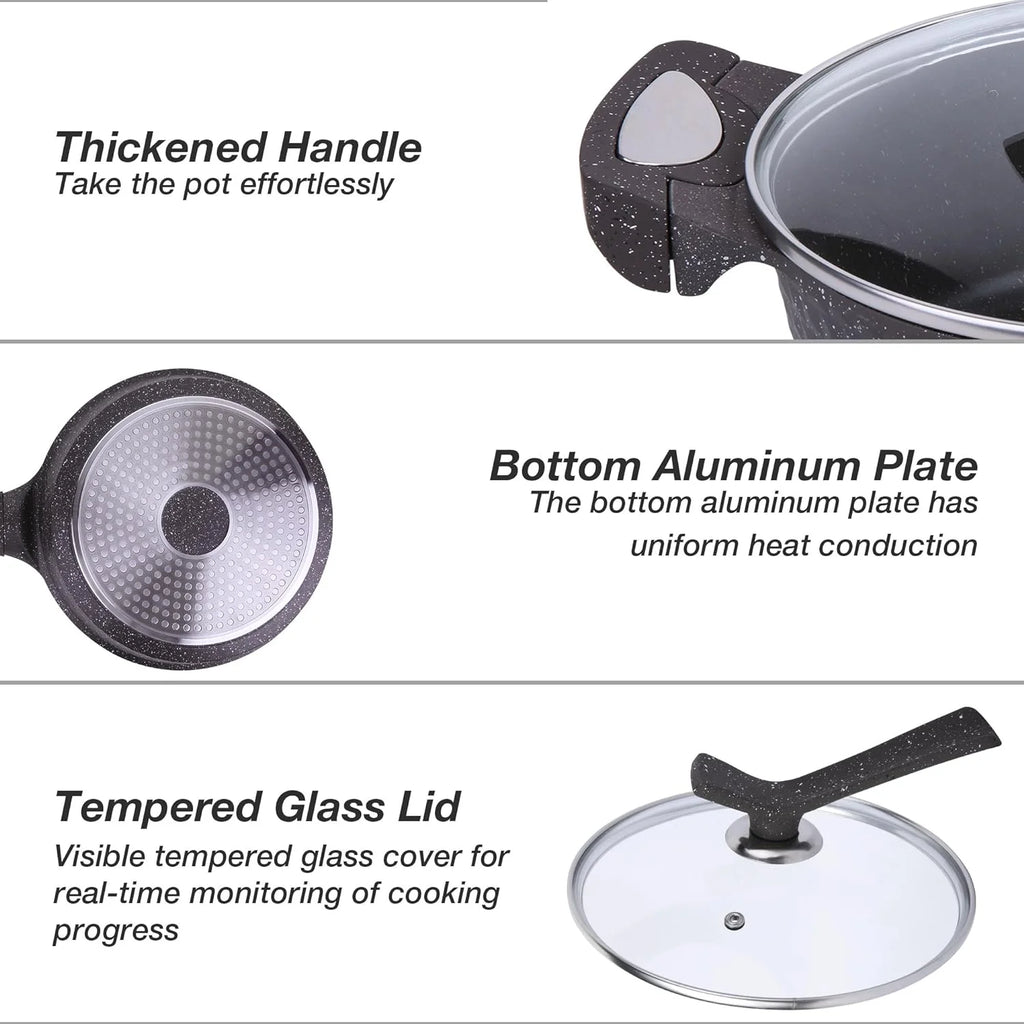 Black 8 Piece Nonstick Cookware Set L2528