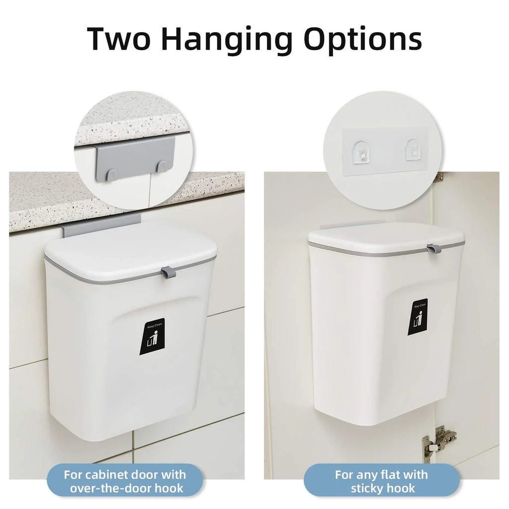 2.4 Gal Hanging Trash Can with Lid Z427934