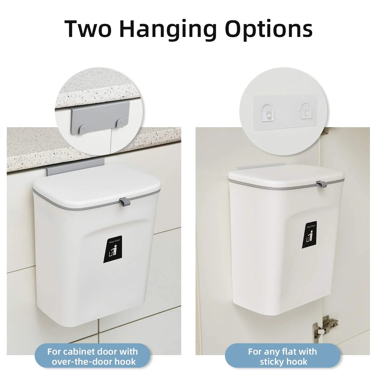 2.4 Gal Hanging Trash Can with Lid Z427934