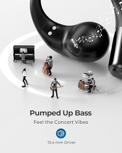 Open Ear Wireless Earbuds with 4-Mic Clear Call, 30H Playtime P828161