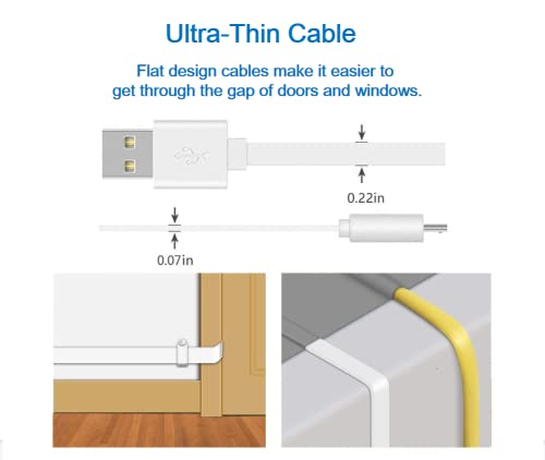 2Pack 10FT Flat Power Extension Cable C1774
