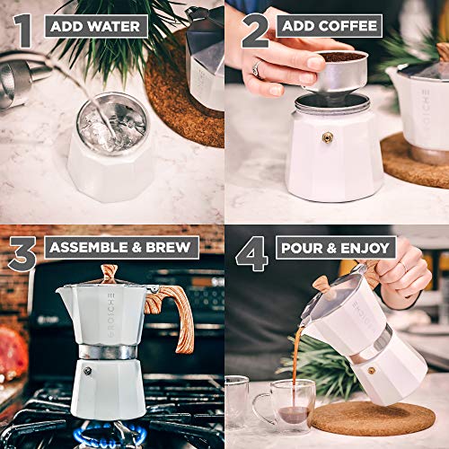 Black 5 oz Stovetop Espresso Maker Moka Pot J3265