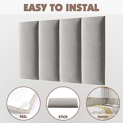 Gray 3D Soundproof Wall Panels Full Size Headboard (6 Panels, 10" x 24") Z4956