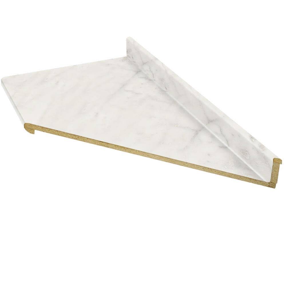 White Miter-Cut Laminate Kitchen Countertop X93663