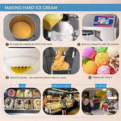 Commercial Gelato Hard Ice Cream Machine, 12-15 gal / Hour, 17L Cylinder X435