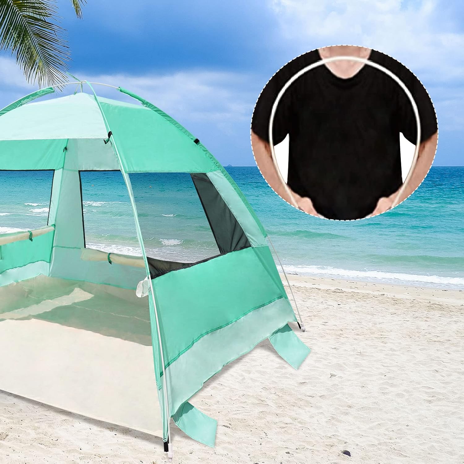 Green 2 Person Pop Up Beach Tent C203821
