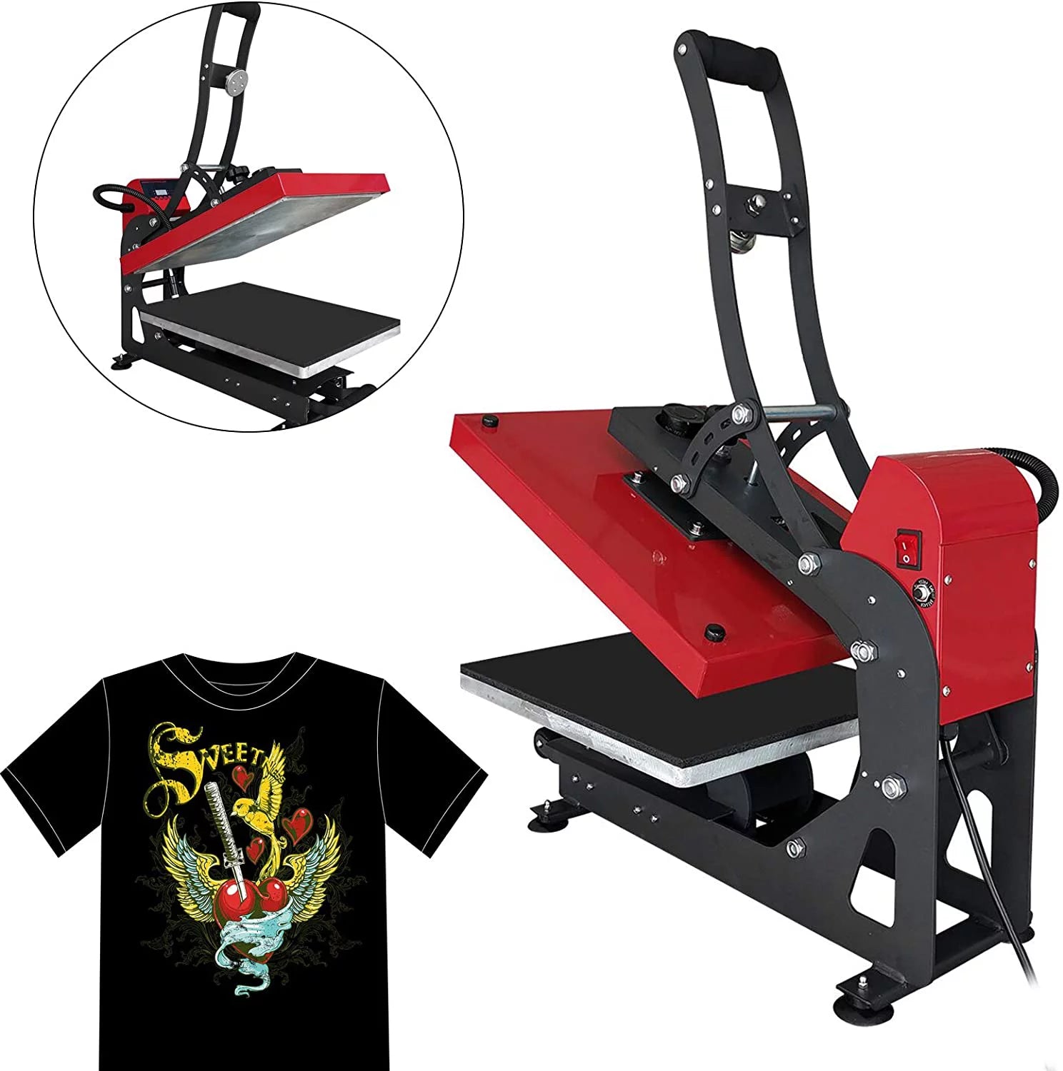 Magnetic Semi-Automatic T Shirt Heat Press Machine 16 X 20'' Large Heat Press Sublimation with Smart LCD B466120