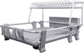 Aluminum 2-tier Dish Drying Rack with Utensil & Cutlery Holder R799
