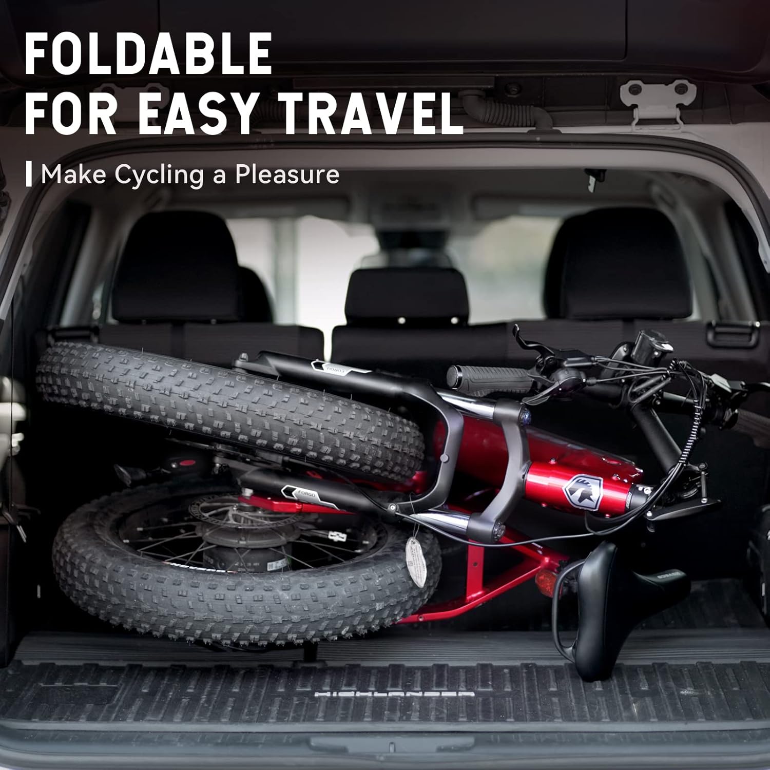 Red 20'' Fat Tire Electric Bike with 48V 15AH Battery and Shimano 7-Speed E54202