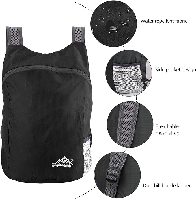 20L Ultralight Foldable Backpack Hiking Rucksack Water Resistant Travel Daypack C17096