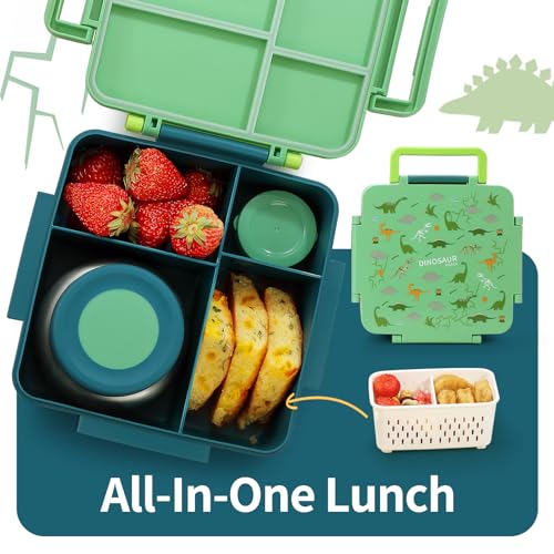 Green Insulated 4 Compartment Bento Box M5692