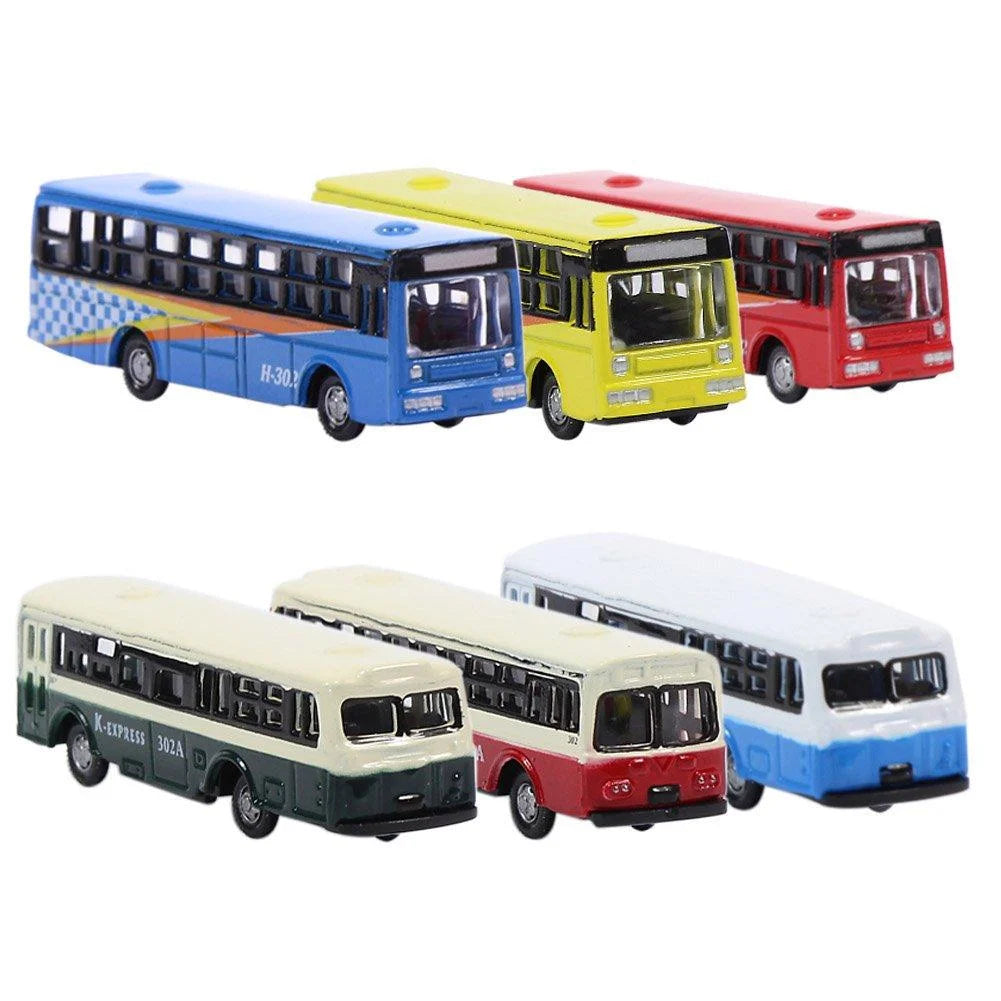 6pcs Diecast Model Buses 1:160 N Scale N40475