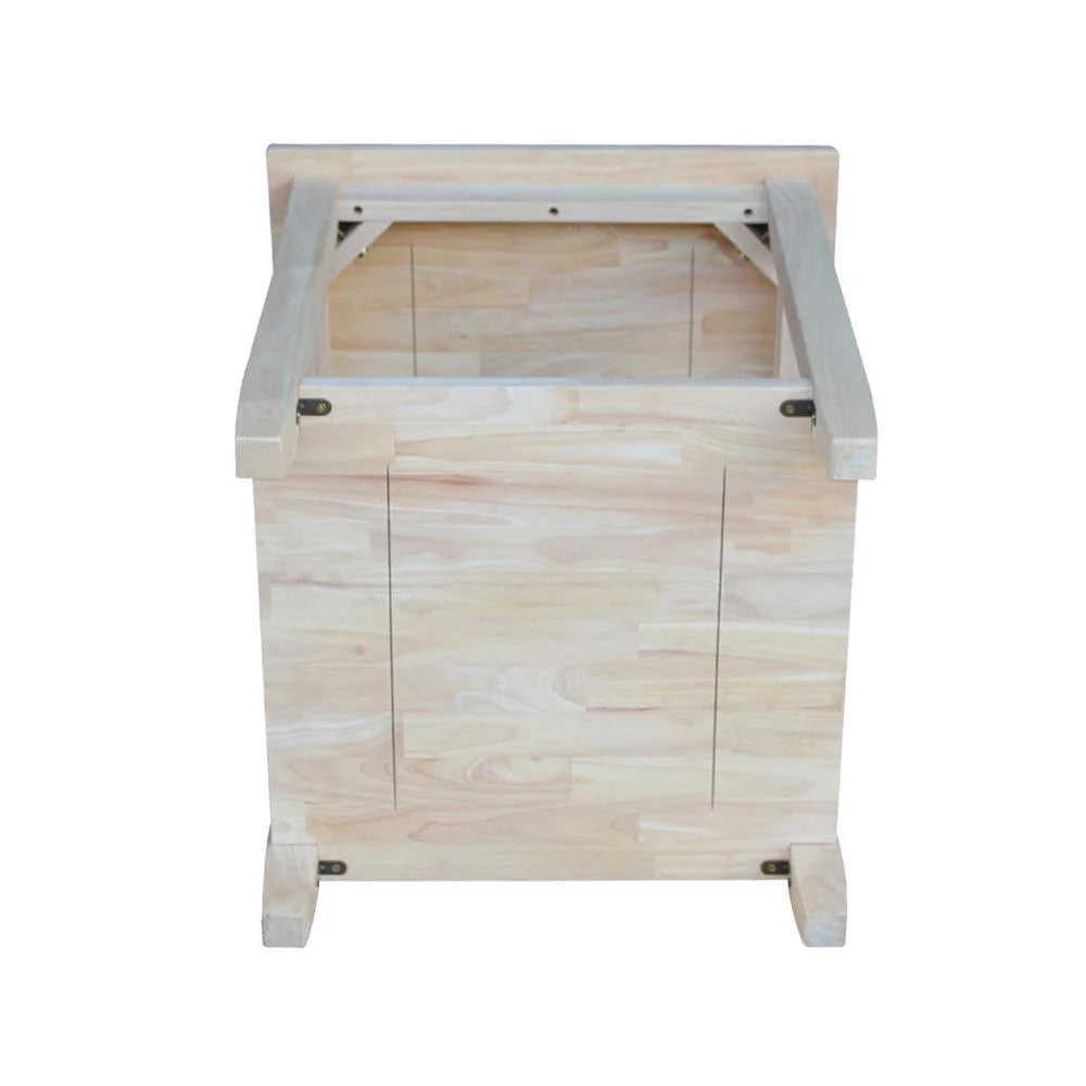 Solid Wood End Table Unfinished W3212