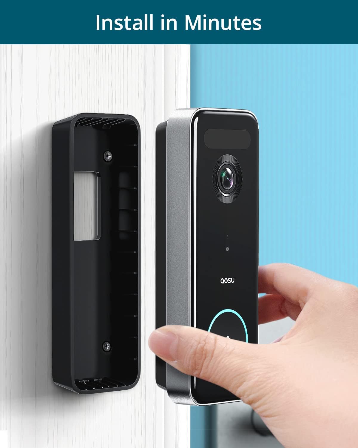 Wireless 5MP Video Doorbell with Homebase Y34486