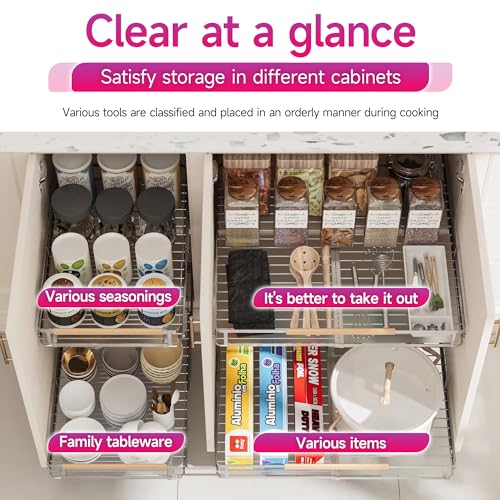 Expandable Cabinet Drawers, 2 Pack T786361