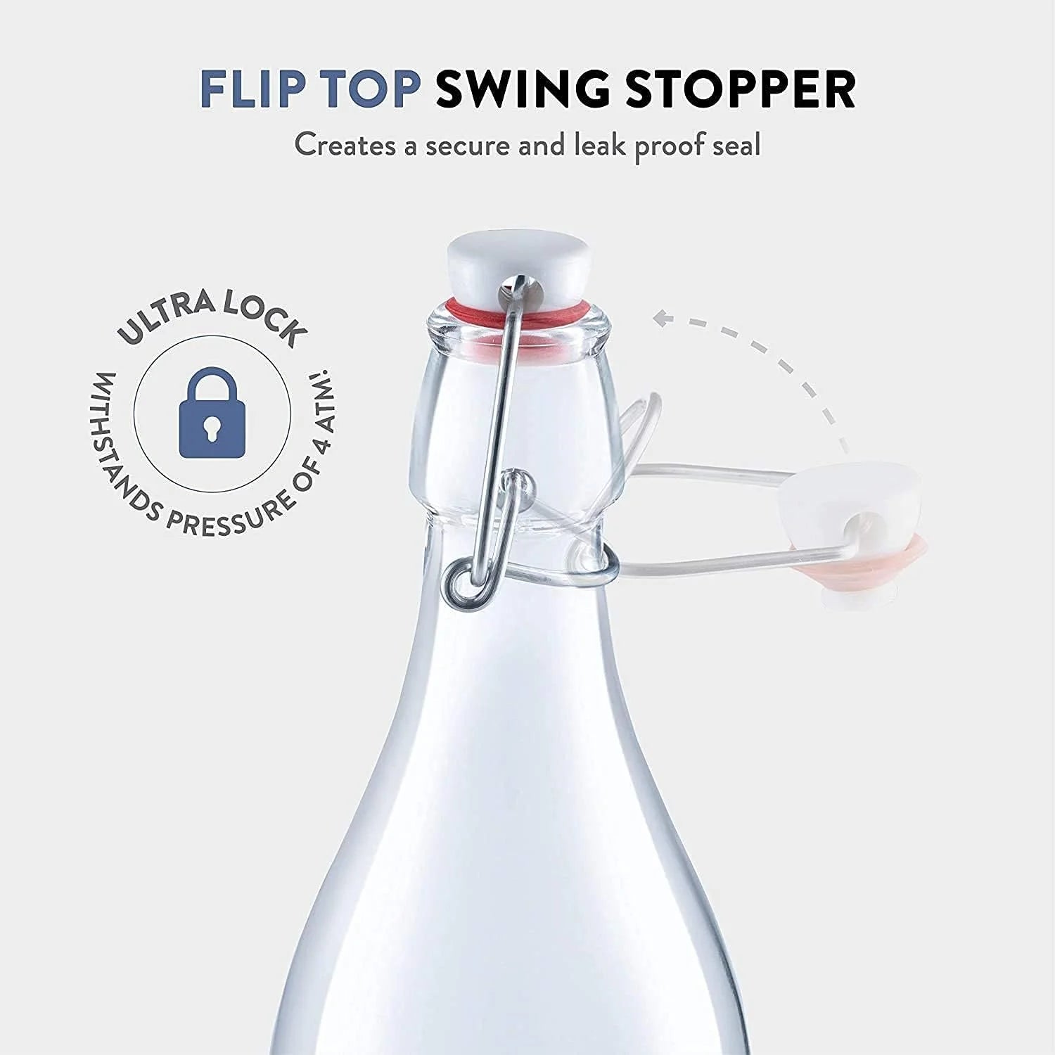 Clear Glass Bottle With Stopper, 33 3/4 oz. H546348
