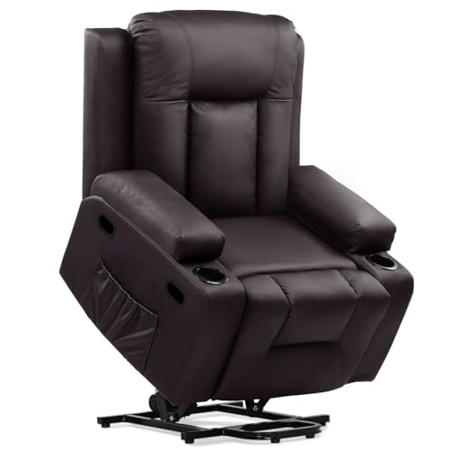 Brown Power Lift Recliner Chair with Massage & Heat F764