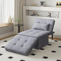 Gray Folding Ottoman Couch Bed with Adjustable Backrest H835