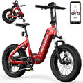 Red 20'' Fat Tire Electric Bike with 48V 15AH Battery and Shimano 7-Speed E54202