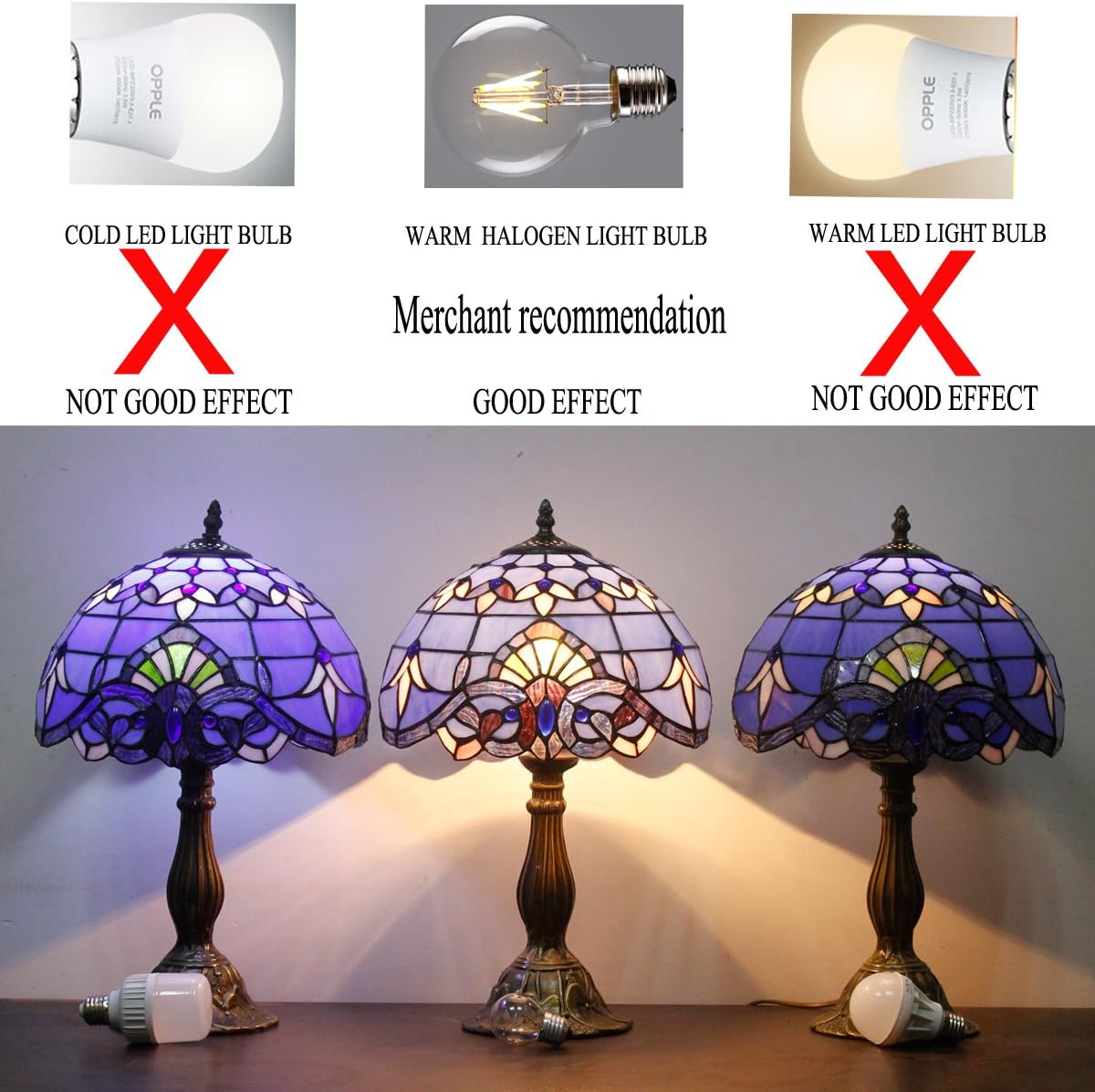 Blue Purple Stained Glass Table Lamp 12x12x18 Inches R252