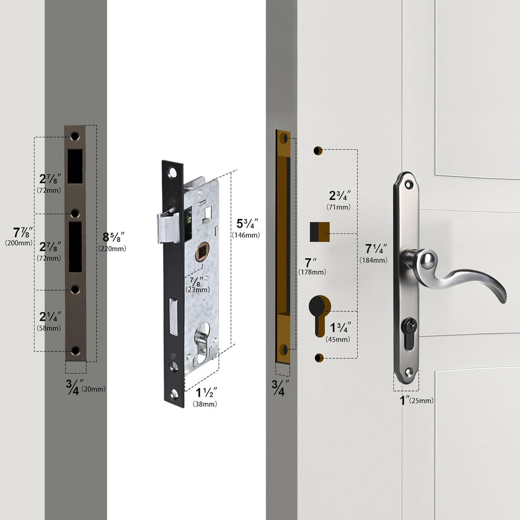 Brushed Dark Bronze Brass Lock Set S15478