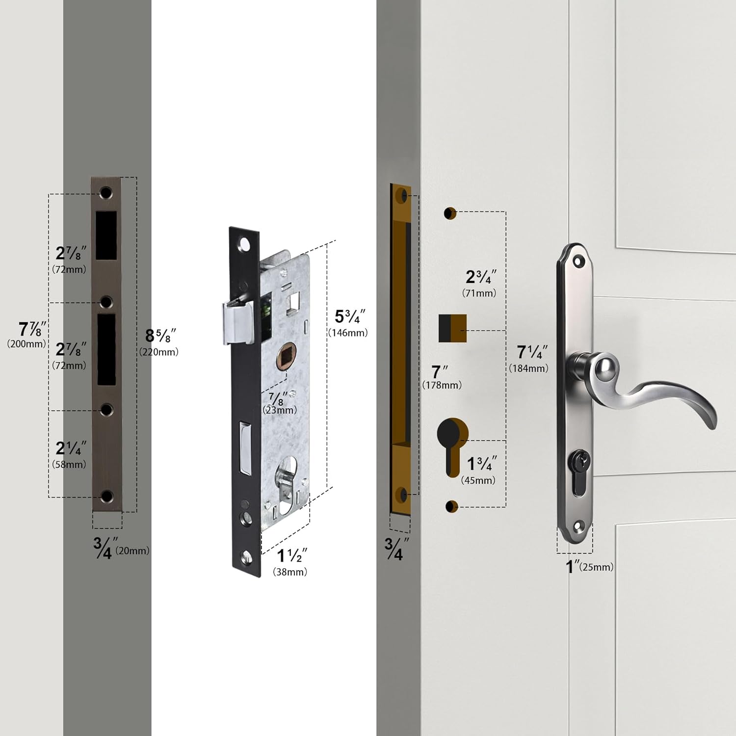 Brushed Dark Bronze Brass Lock Set S15478
