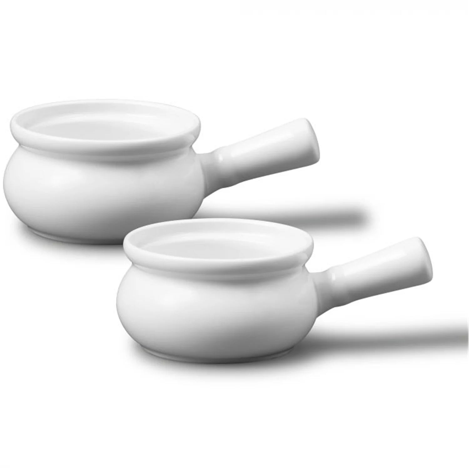 Set of 2 White Porcelain Onion Soup Bowls, 300ml, Oven Safe U748416