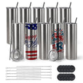 10 Pack 20oz Stainless Steel Vacuum Insulated Tumblers with Lid and Straw P9223