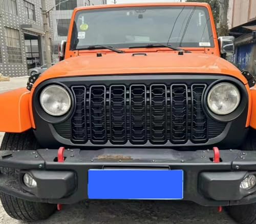Front Grille Grid Grill Guard With Camera Hole for Jeep Wrangler JL Gladiator ABS Blackout K997410
