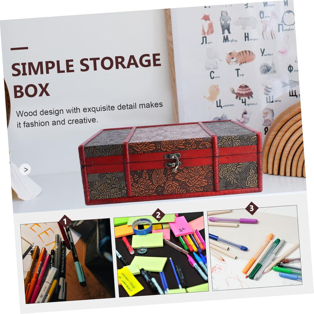 2pcs Wooden Jewelry Storage Case with Lock Ring C4047
