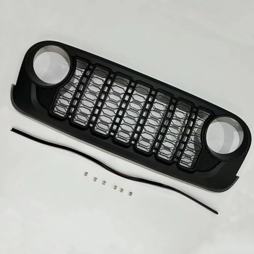 Front Grille Grid Grill Guard With Camera Hole for Jeep Wrangler JL Gladiator ABS Blackout K997410