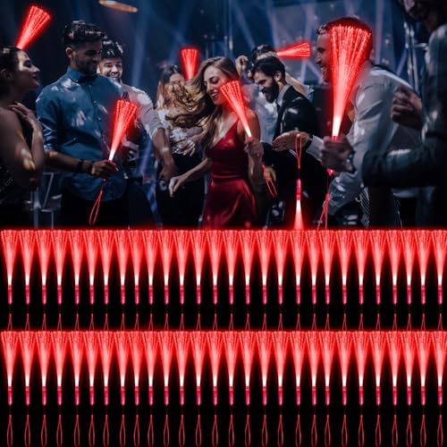 60 PCS White Fiber Optic LED Light Up Wands with 3 Flashing Modes C358476